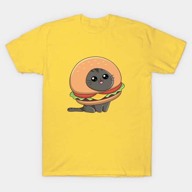 Cat Burger T-Shirt by AnishaCreations